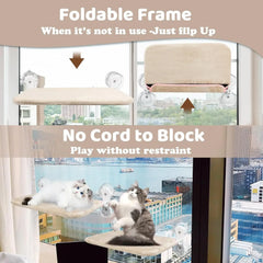 Foldable Cat Window Padded Perch