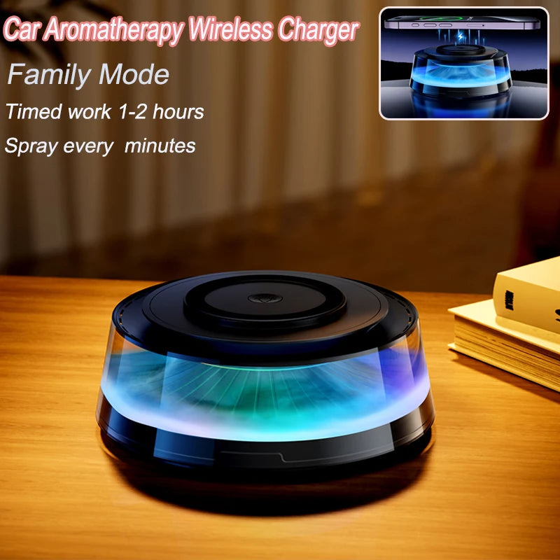 Aromatherapy Car Air Refreshner With Wireless Charging