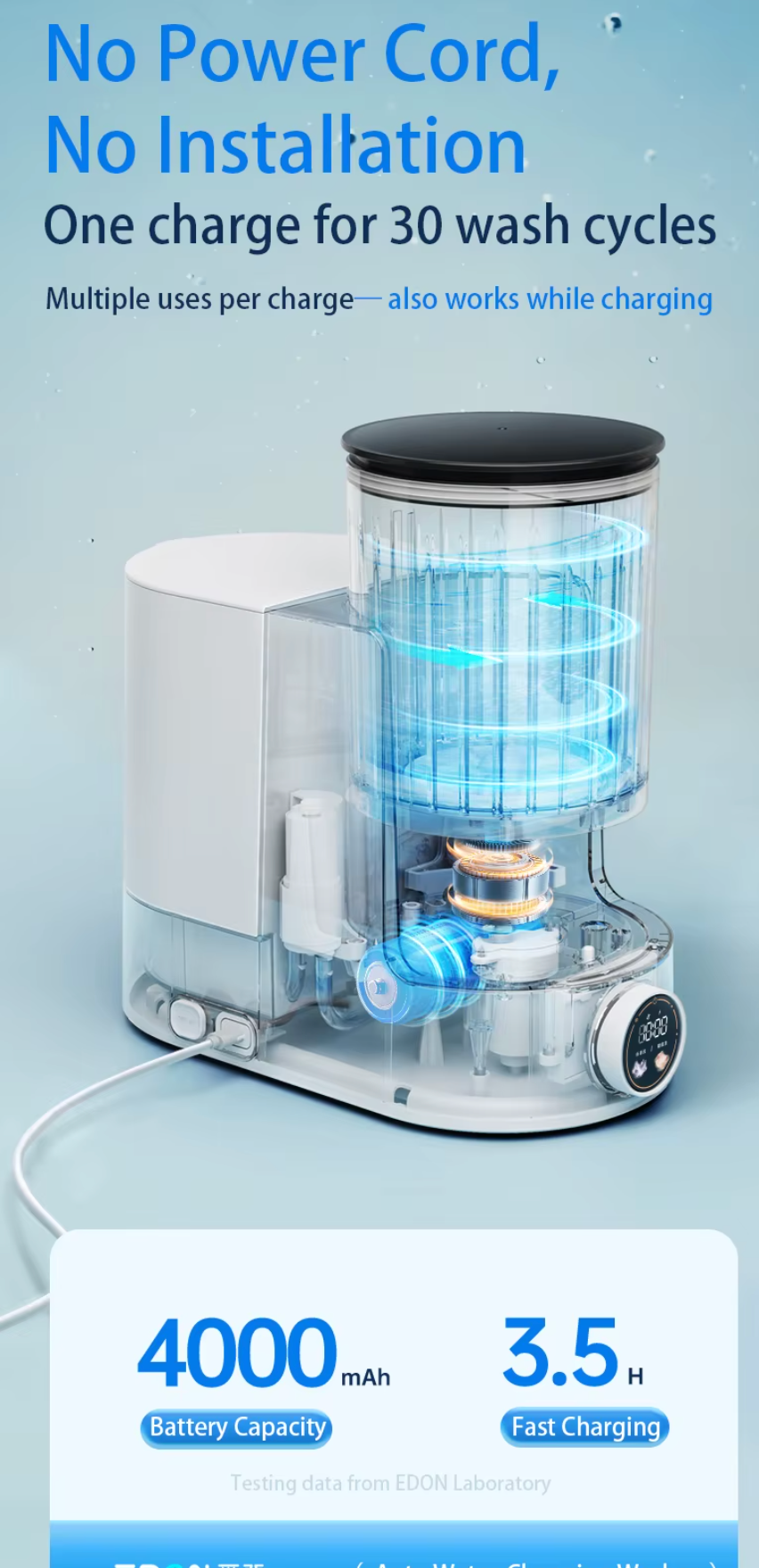 Wireless Rechargeable Mini Washing Machine